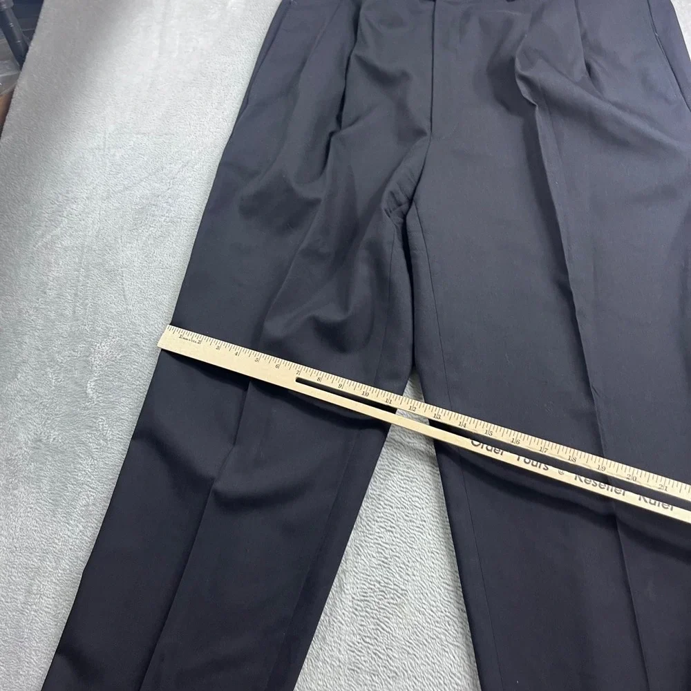 Lauren Ralph Lauren Total Comfort Men Pleated Cuffed Dress Pants Navy Blue 37x31